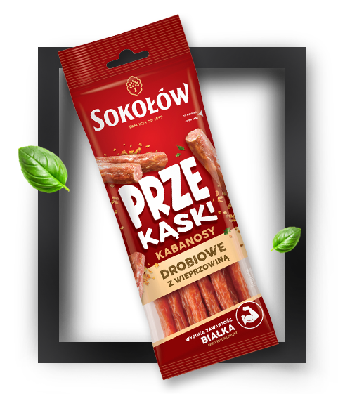 KABANOSY DROBIOWE Z WIEPRZOWINĄ