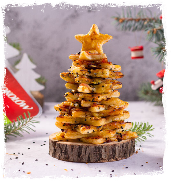 FRENCH CHRISTMAS TREE WITH HAM, CHEESE AND NIGELLA