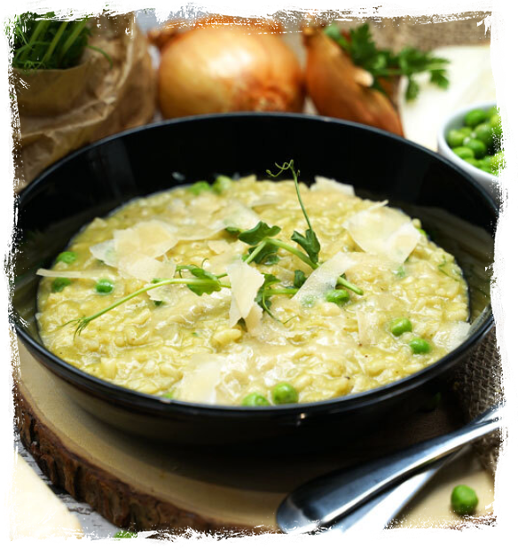 GREEN PEAS AND MINT RISOTTO