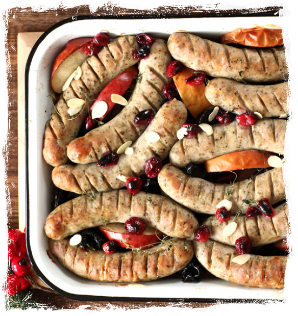 WHITE SAUSAGE BAKED WITH FRUIT