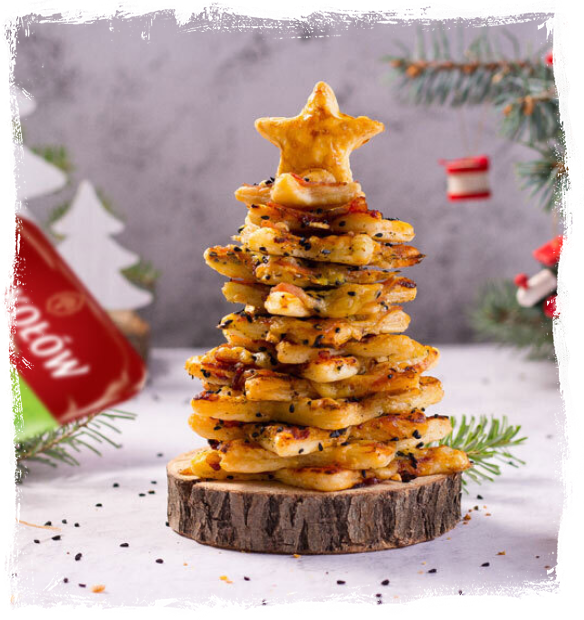 FRENCH CHRISTMAS TREE WITH HAM, CHEESE AND NIGELLA