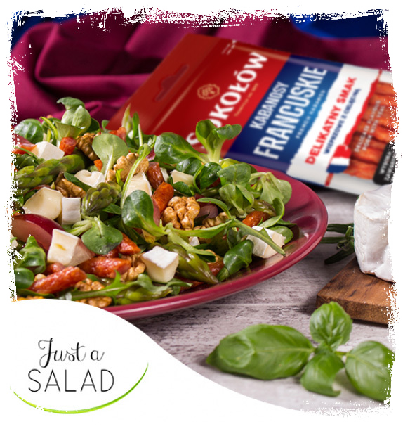 FRENCH SALAD WITH KABANOS SAUSAGES AND CHEESE  