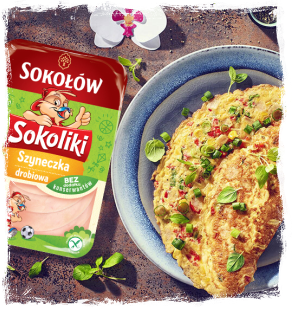OMELETTE WITH HAM, CORN AND PEPPER