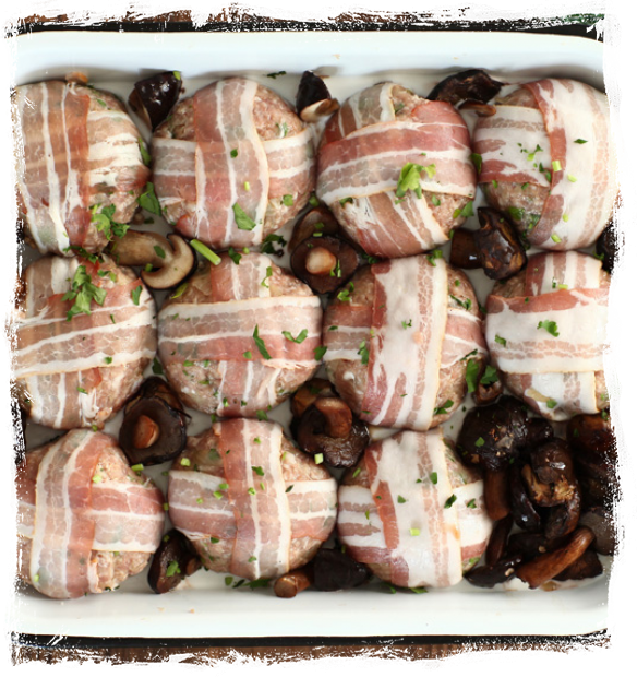 BAKED PORK CHOPS WITH BACON