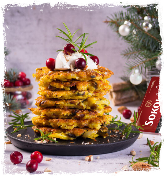PANCAKES WITH BACON, SAUERKRAUT AND NUTS