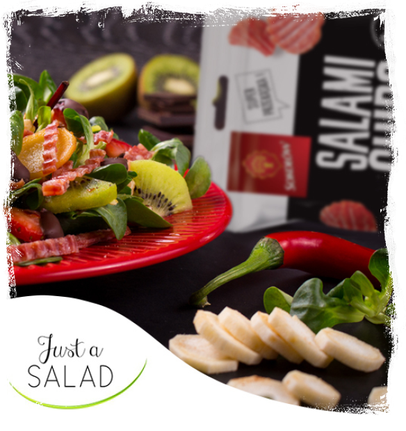 SWEET-HOT SALAD WITH SALAMI