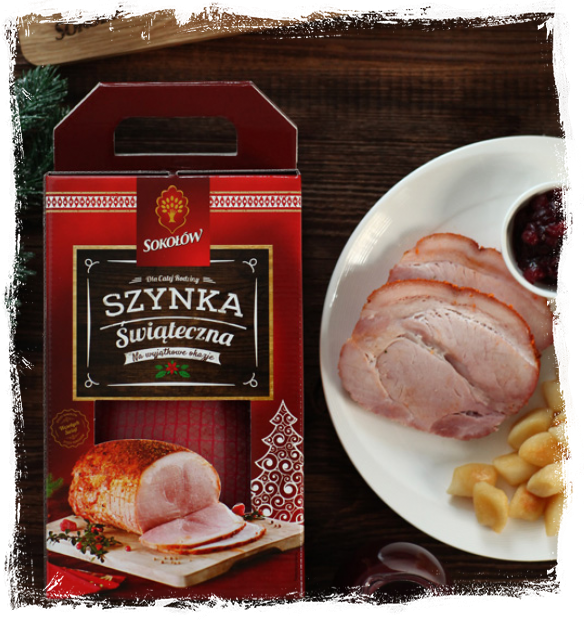 CHRISTMAS HAM WITH POTATO DUMPLINGS AND CRANBERRIES