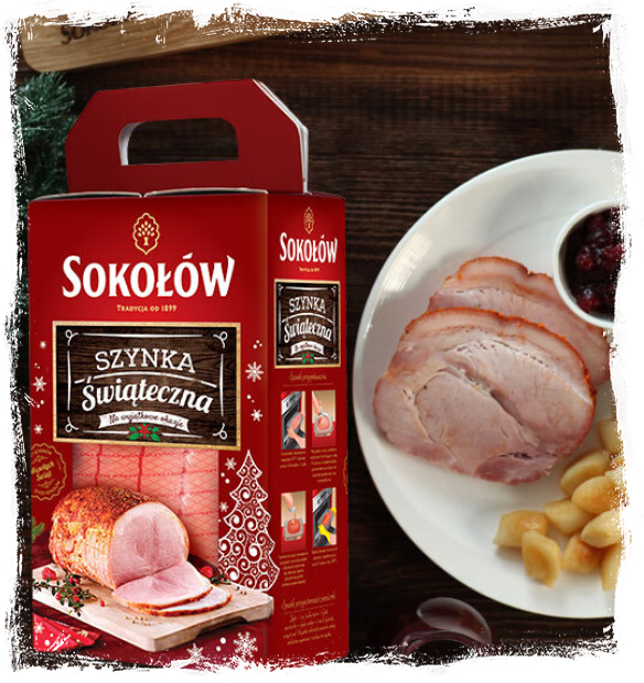 CHRISTMAS HAM WITH POTATO DUMPLINGS AND CRANBERRIES