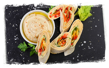 VEGETABLE WRAPS WITH HUMMUS
