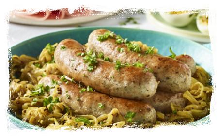 WHITE SAUSAGE WITH AROMATIC ONIONS