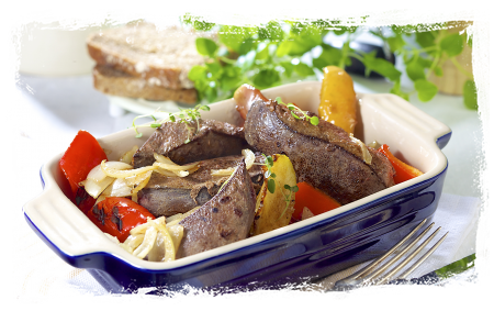 PORK LIVES WITH APPLE AND PEPPER