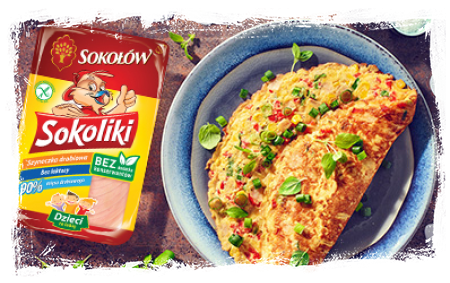 OMLET Z SZYNECZKĄ, KUKURYDZĄ I PAPRYKĄ