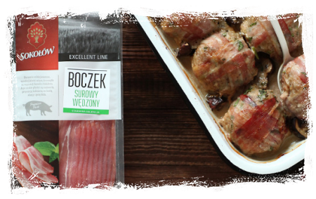 Pieczone kotlety wieprzowe z boczkiem
