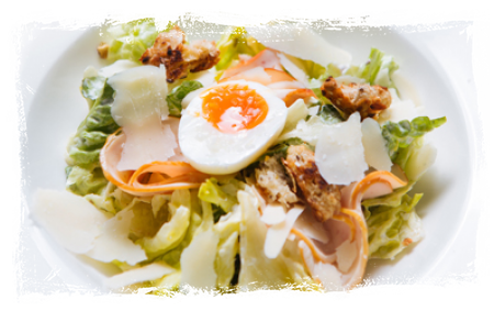 SALAD WITH PARMESAN CHEESE AND BUTTERY FILLET