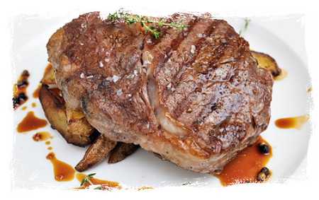 FRIED ENTRECÔTE WITH GARLIC POTATOES