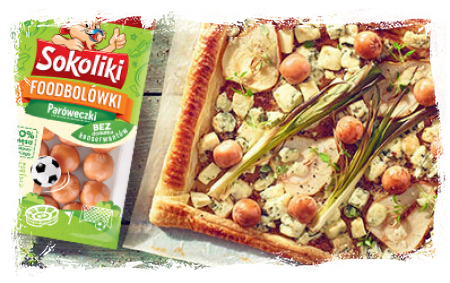 TART WITH FOODBOLÓWKI SAUSAGES, PEAR AND BLUE CHEESE