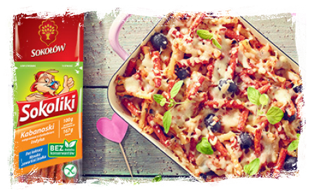 PASTA CASSEROLE WITH KABANOS SAUSAGES